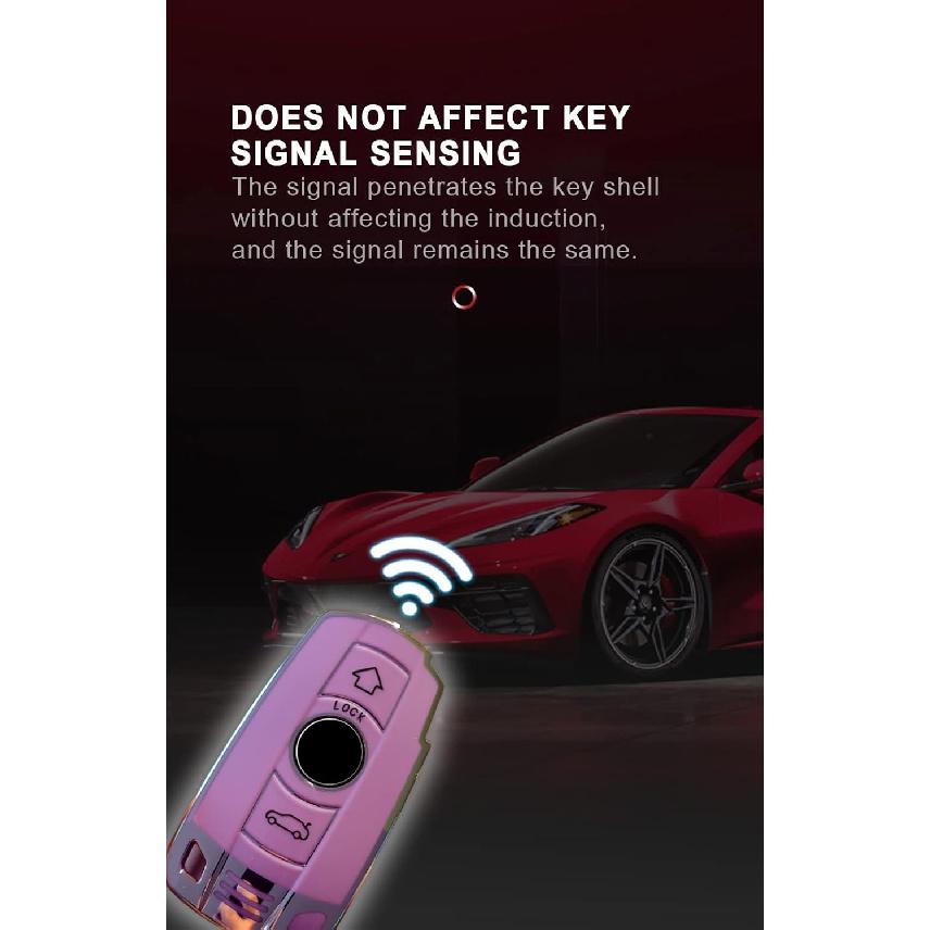 SANRILY Black Soft TPU Sliver-Edge 2 Button Key Fob Cover for BMW F30 E90 E60 E70 E87 3 5 6 Series M3 M5 X1 X5 X6 Z4 Accessories Keyless Key Case