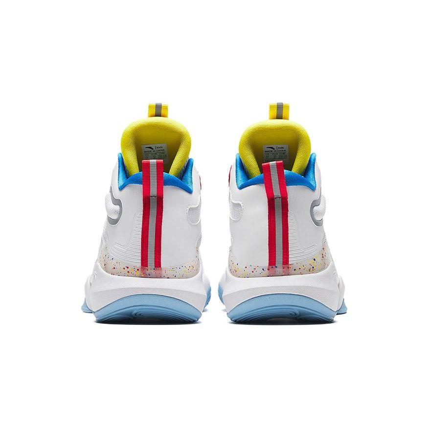 Anta Kids Shark Tooth Comfortable Non-Slip Durable Low-Top Basketball Shoes Kids basketball shoes White 312331103-4