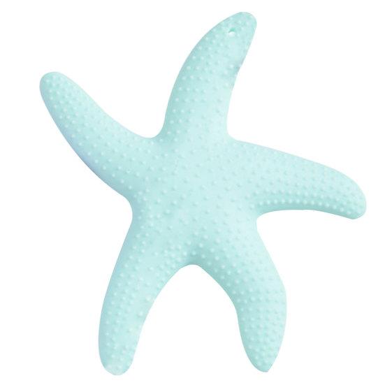 

Мультяшная морская звезда, силиконовый прорезыватель для младенцев, детская жевательная игрушка для прорезывания зубов светло-синий