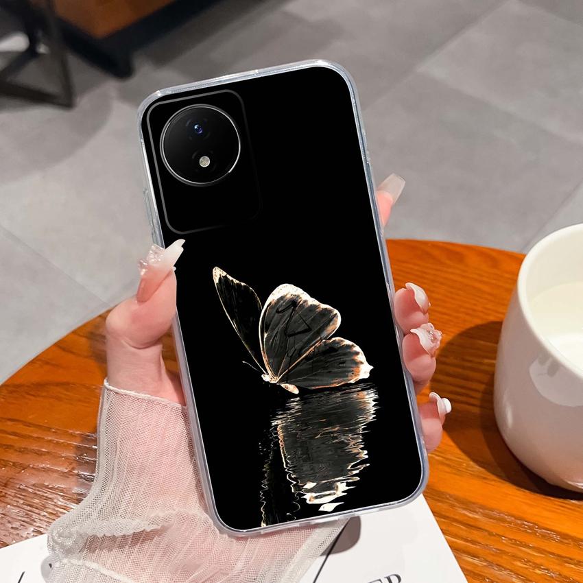 For Vivo Y02 Y02A Y02S Y10 Y11 Y12 Y12a Y13 Y15 Y15a Y16 Y17 Y19 Clear TPU Case Ocean Whale Pattern Anti Drop Back Cover For Vivo Silicone Phone Shell