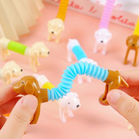 5/10/15/20 ks Teleskopická trubička pro úlevu od stresu Hračka pes jezevčík Flexibilní trubička Fidget hračka Kroucení Protahování Senzorická trubička Party drobnosti