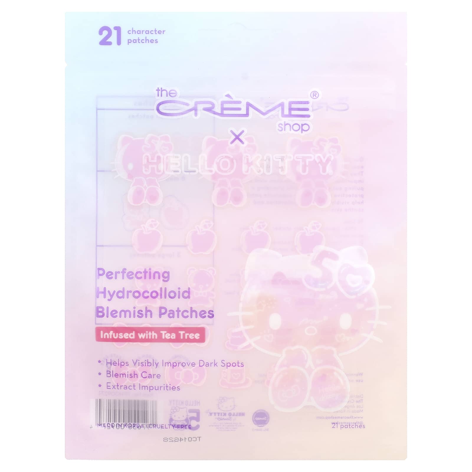 

The Creme Shop, Hello Kitty®, Совершенствующие гидроколлоидные патчи от несовершенств, 21 лист