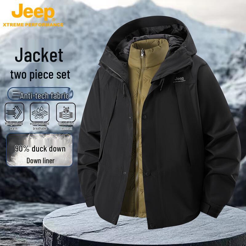 JEEP Men s 3-in-1 Outdoor Winter Down Jacket 3XL