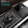 For Realme GT7 Pro/ GT7 Case–Slide Camera Cover+Ring Stand+Magnetic Attraction, Military Grade Shockproof Armor Back Cover, Drop Protectio