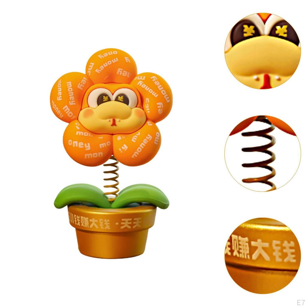 Cute Snake Year Flower Figurine