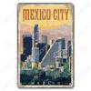 Scenografia della Capitale Insegna di Latta Piastra di Metallo Canada Messico Grecia Dubai Poster in Metallo Decorazione Murale Vintage per Caffè Soggiorno Casa