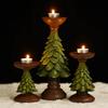 Resin Christmas Tree Candlestick Vintage Candle Stand Ornament Candle Holder  Desktop Decoration
