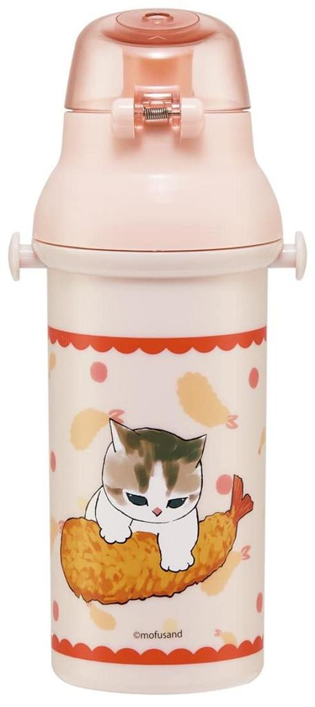 Skater mofusand Water Bottle, 480ml, for Children, Plastic, Made in Japan, PSB5SANAG-A