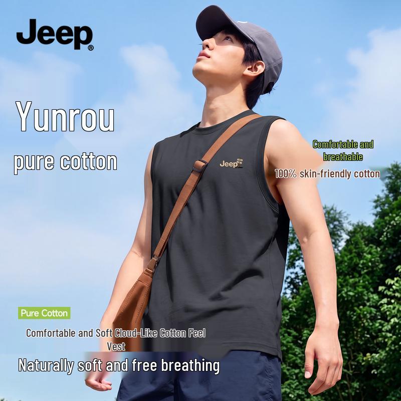 JEEP Men s Breathable Cotton Sleeveless T-Shirt XL
