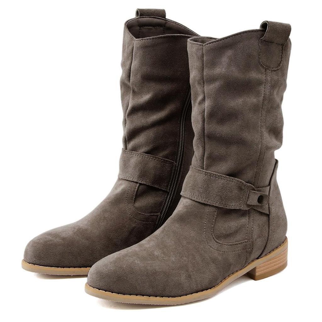Boots Women's Costume Elegant Suede Half Boots Pointed  On Shoes Boots Heel Boots Half Height Western Boots Women's Boots