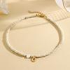 Bohemian Choker neck Initial necklaces heart-shaped shell letter pendant beads Women's stainless steel necklace woman trend2025