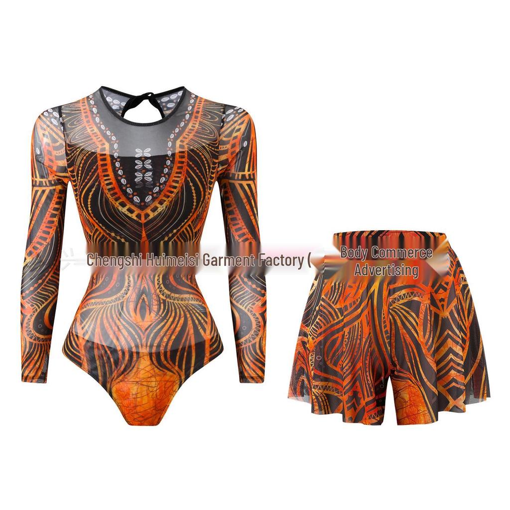 2025 Russian Long Sleeve Sun Protection Swimsuit Set