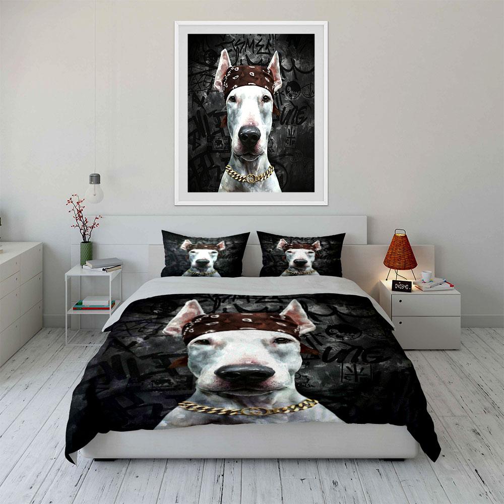 "Urban Style Dog Accessory Set" kid's and adults' bedroom decor, Exquisite three-piece bedding set gift