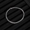 Luxury Hiphop Iced Out 4mm Cubic Zirconia Crystal Tennis Bracelets For Women Men Gold Color Silver Color Bracelet Chain Jewelry