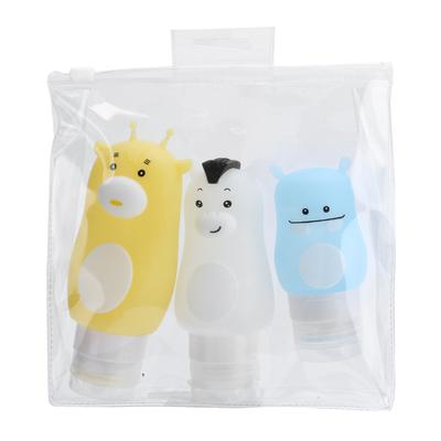 Garrafa recarregável de loção com desenho de animal, garrafa de viagem, recipiente cosmético vazio