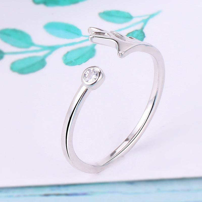 Diamond-Studded Antler Ring: Trendy Open Index Finger Ring with Wings, Christmas Gift for Women