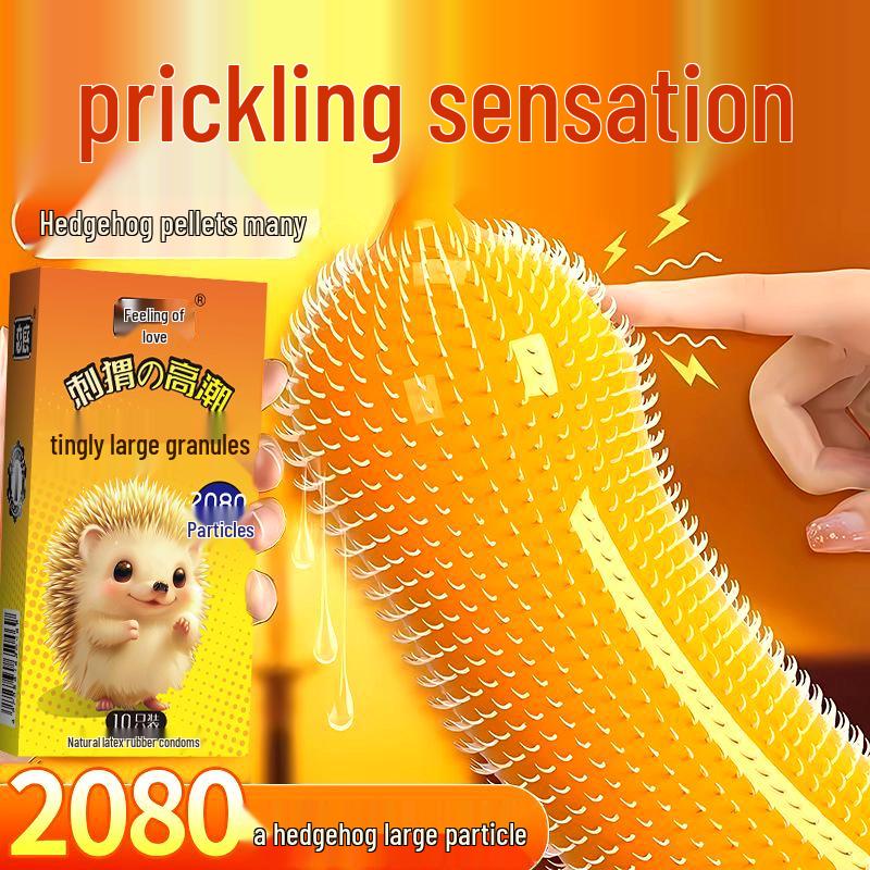 Love Feeling Ultra Dünn 001 Katzenzunge Kondom mit Hyaluronsäure - Lang anhaltend, Sicher, Großpartikel-Design für verbesserte Empfindung.