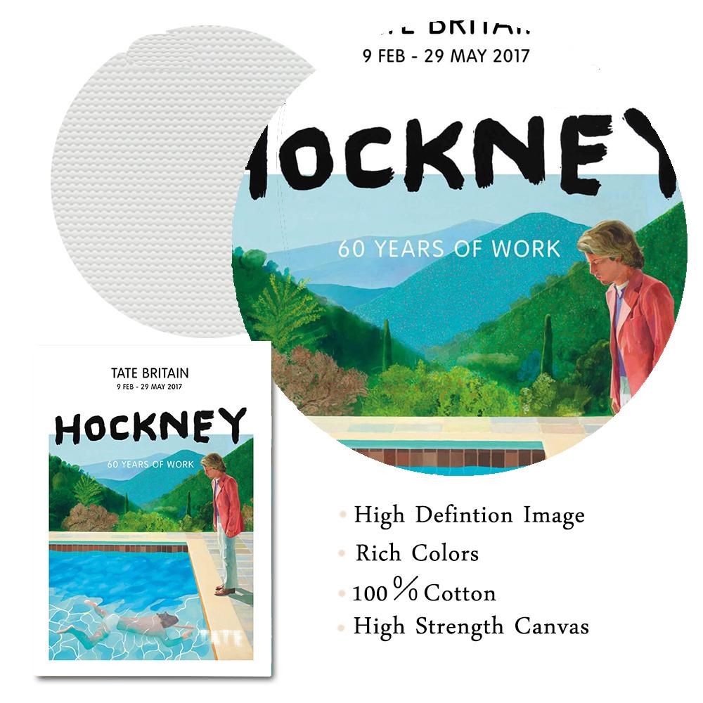 David Hockney Canvas Painting Exhibition Poster Pool with Two Figures Print Abstract Landscape Wall Art Pictures for Living Room