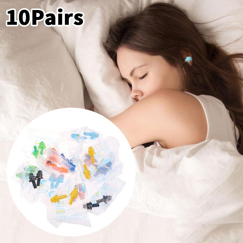 10 Pairs Anti-Noise Sponge Earplugs Silicone Noise-Canceling Noise Reduction Sleep Work Noise Reduction Anti-Noise Snoring