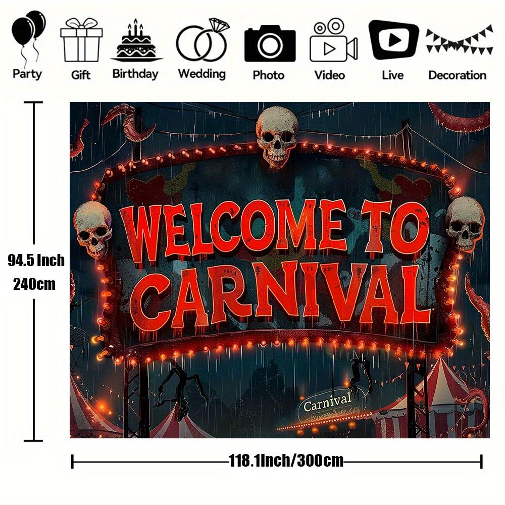 1Pcs Circus Creepy Carnival Horror Theme Decoration Background Halloween Backdrop Decorations For Photo Studio Photo Booth Party