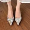 Fashion 2025 Women's Sheepskin Pointed Toe Slip-on Pleated Pumps  Thin High Heel Elegant Ladies Slim Daily Dress Heeled Shoes for Woman