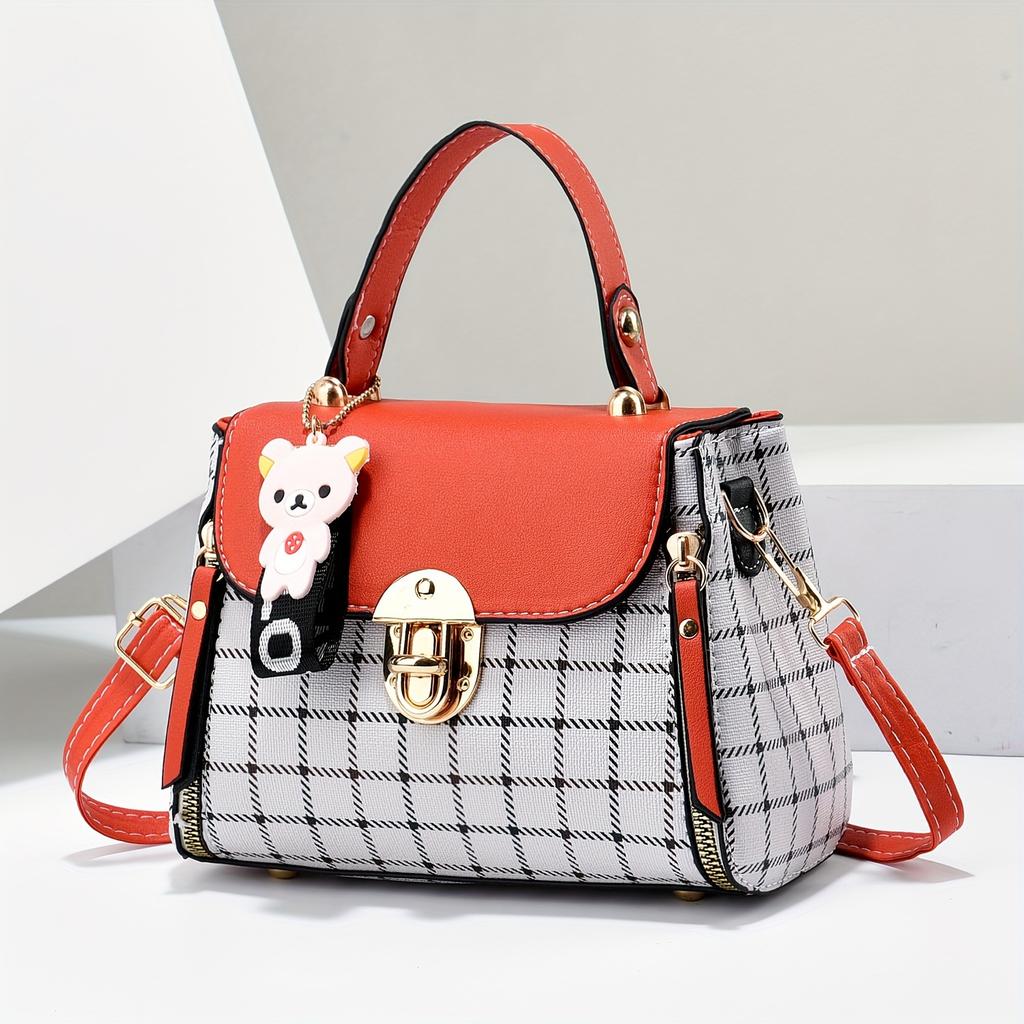 Small Purses And Handbags For Women Fashion Crossbody Bag Lightweight Shoulder Bag, Plaid Pattern Satchel