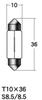 M&H Matsushima Light Bulb 6V5W Clear T10X36 S8.5/8.5 1Pcs 1P6801