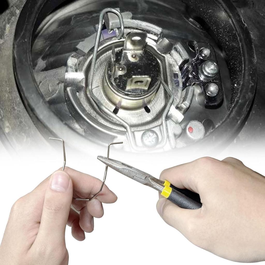 Bulb Retaining Spring Clip Universal Car Headlight Clamp 24 PC-Stainless Steel Compatible Retainer Clip