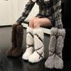 2025 Winter New Cross-strapped Wool Boots Riveted Lamb Wool Thick-soled Inner Height Increase Snow Boots Tall Boots Women