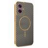 For Motorola Moto G55 5G Phone Case Carbon Fiber Textured Electroplated TPU Back Cover