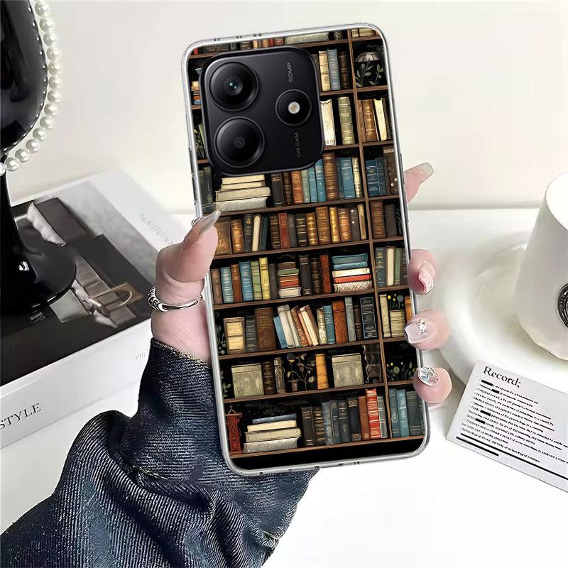 Read Books illustration Reading Soft Phone Case For Xiaomi Redmi Note 15 14 14S 13 12 Pro Plus 12S 11 11S 11E 10 10S 11T 5G Fund
