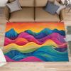 Yoga Woman with Tropical Leaves Area Rug Boho Watercolor Fitness Print Carpet Non-Slip Indoor Floor Mat for Living Room Bedroom