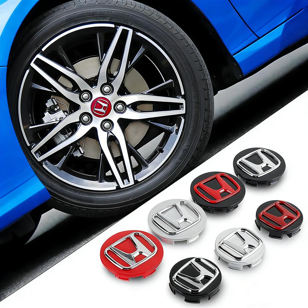 58/69mm Car Wheel Hub Center Caps 4PCS ABS Wheel Rim H Logo Cover for Honda Civic Accord CR-V Fit Auto Exterior Accessories ajk256