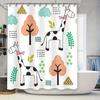 Giraffe Baum Duschvorhang Tierdruck Badematte Dekoration Für Kinder Badezimmer Niedliche Cartoon Heimdekoration Wasserdichtes Gewebe 3D Druck