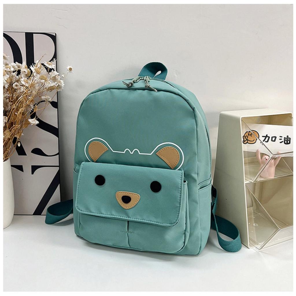 Rucsac ușor, Model drăguț cu ursuleț de desene animate, Nume brodat personalizat, Geantă de umăr zilnică | Ideal pentru călătorii în aer liber și naveta zilnică