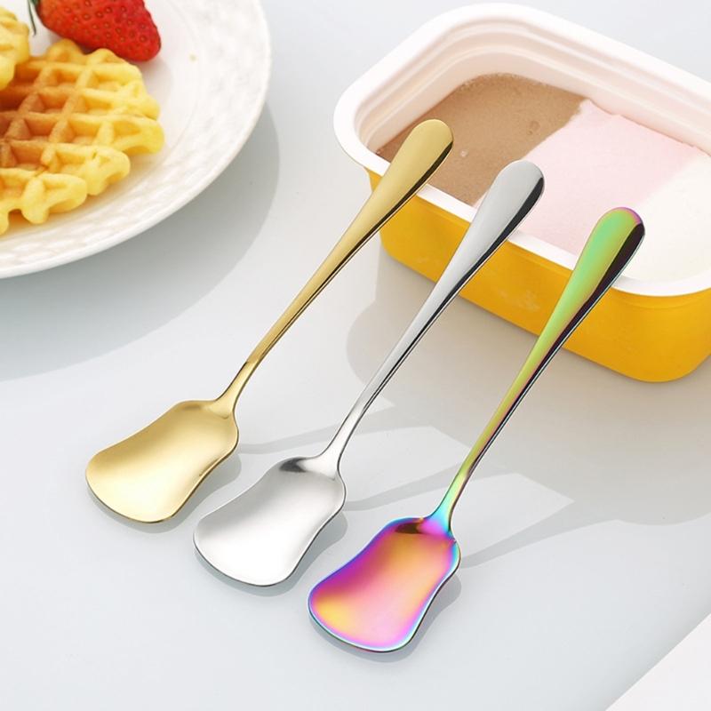 Gourd Shape Head Stainless Steel Small Shovel Spoon For Serving Ice Cream Yogurts And Other Sweet Dessert Treats