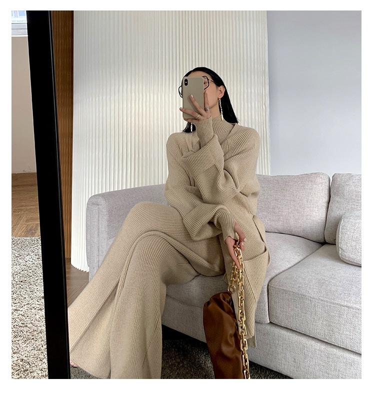 3 Pack pletené široké kalhoty svetr Cardigan