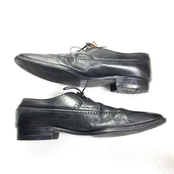 Vintage a testoni Wingtip Business Shoes Black 8.5H 27.0(USED)