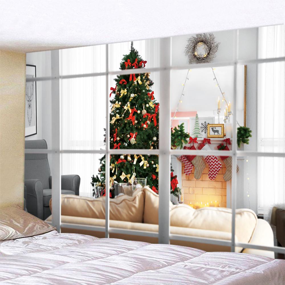 

Домашний декор, Рождественский гобелен на окно, декор в стиле хиппи в стиле бохо, настенный декор для спальни, фон, ткань, Tapiz navideño 100x75cm