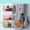 Coral Fleece Bath Towel With Animals Embroidery For Adults And Couples Home Use Gift