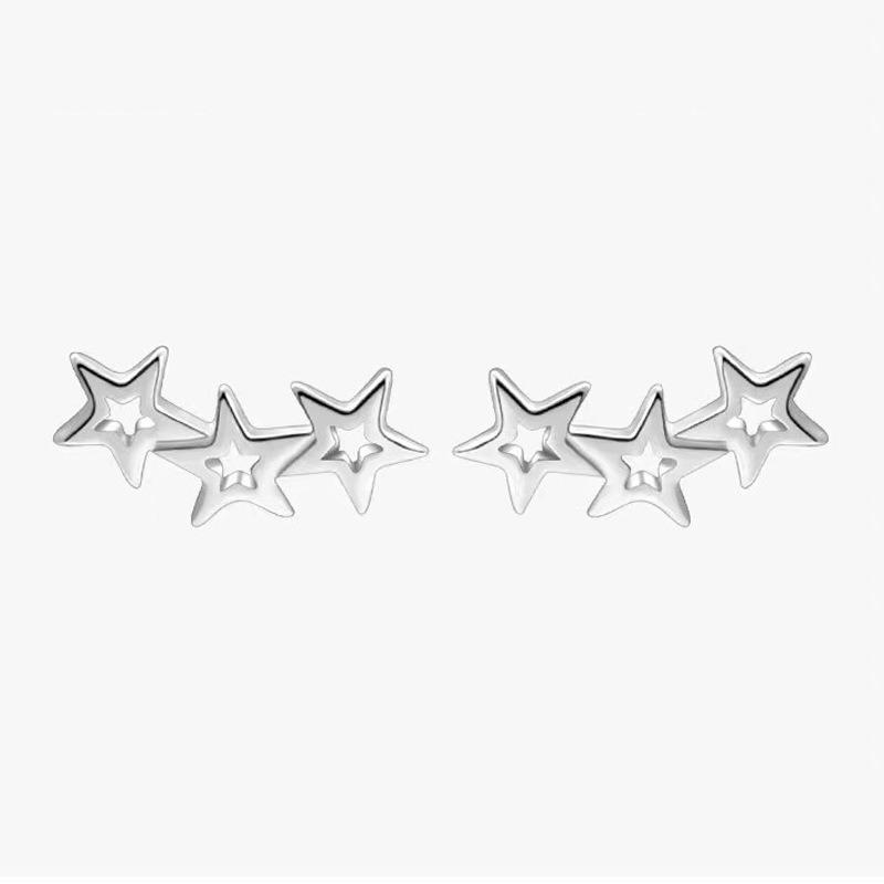 Minimalist Fashion Hollow Star Zircon Stud Earrings For Women Versatile Daily Jewelry