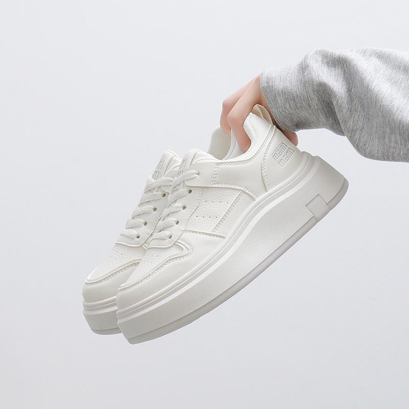 

Кроссовки на толстой платформе для женщин, повседневные, нескользящие, со шнуровкой, легкие, для ходьбы, женские, дышащие, удобные, из искусственной кожи, для бега, теннисные кроссовки 40