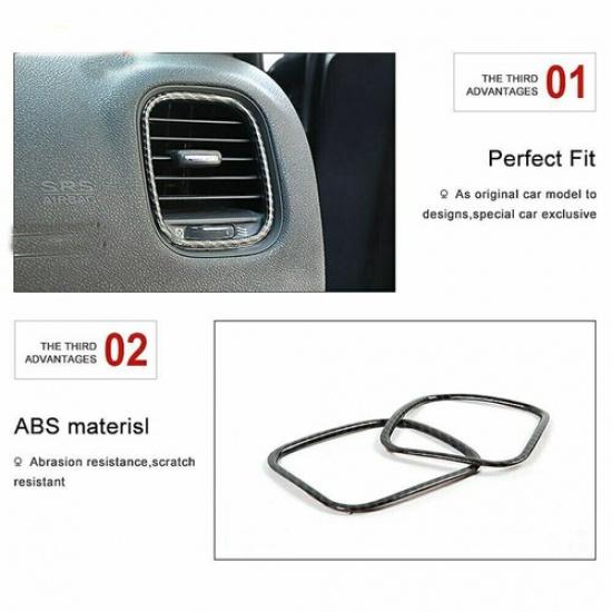 Carbon Fiber Dashboard Air Vent Outlet Cover Trim Frame For Dodge Charger 2011+