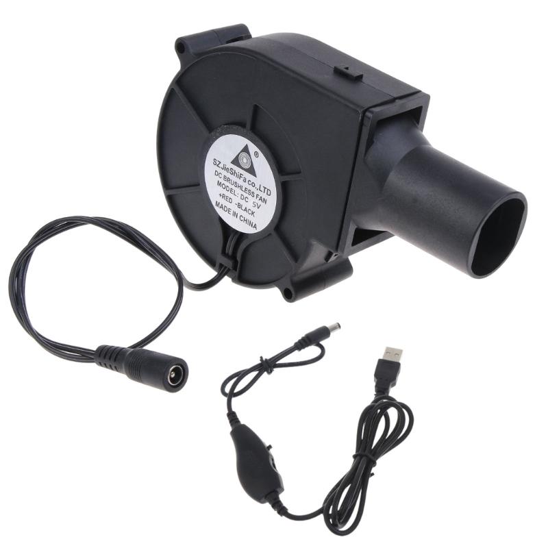 BBQ Air Blower Portable Handheld Electric BBQ Fan Outdoor Camping Barbecue Charcoal Grill Fan with 5V/12V Cable 1