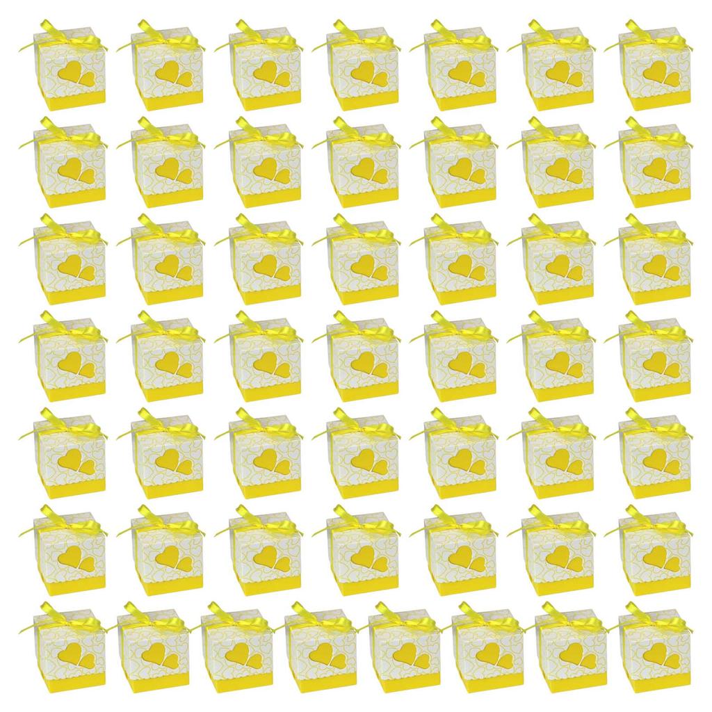 50 Stück Liebesherz-Pralinenschachtel, quadratisch, multifunktionaler Organizer für den Haushalt, für Hochzeit, Geburtstag, Neujahrsparty, Dekoration