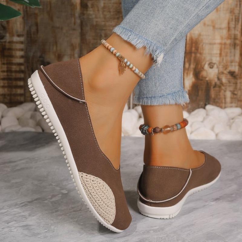 Spring and Autumn New Flat Heel Single Shoes Doudou Shoes Round Head One Pedal Soft Sole Breathable Lazy Shoes Women