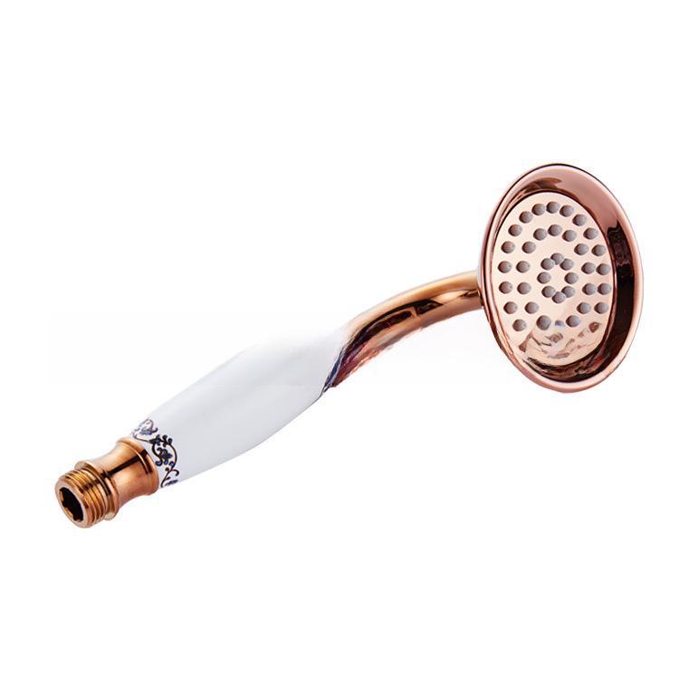 Rose Gold Stainless Steel European-Style Handheld Shower Head with Antique Black Finish