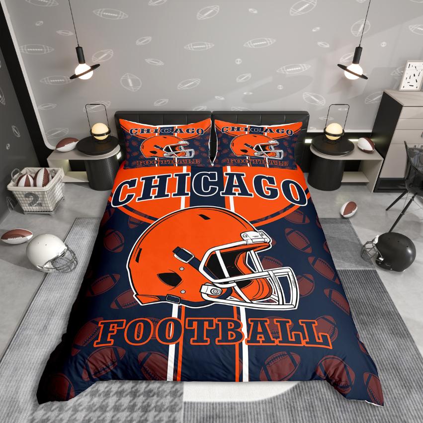 

Homewish American Football Sport Duvet Cover SetDetroit City Comforter Cover SetRugby Helmet Bed Set For Teens Boys EU Single(135*200cm)3pcs