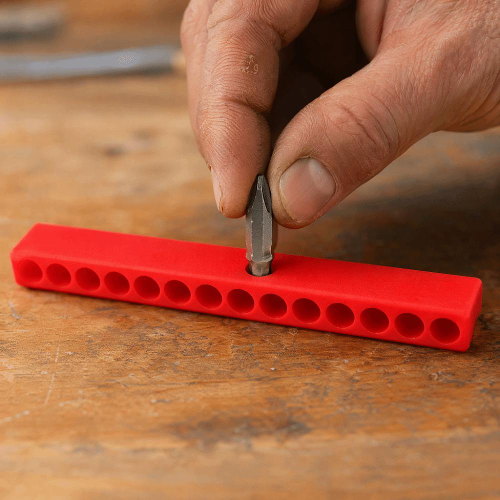 5pcs 12 Holes Bit Storage Case 1/4 Inch Bit Holder Organizer For 1/4" Hex Shank Bits