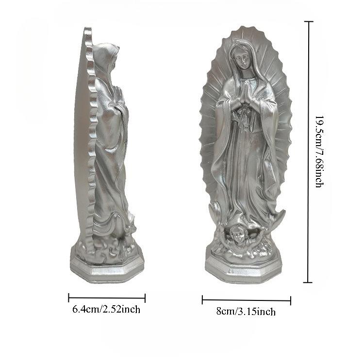Our Lady of Guadalupe Virgin Mary Statue Resin Figures Bethlehem Xmas Home Desktop Display Decor Catholic Figurine Ornament Gift